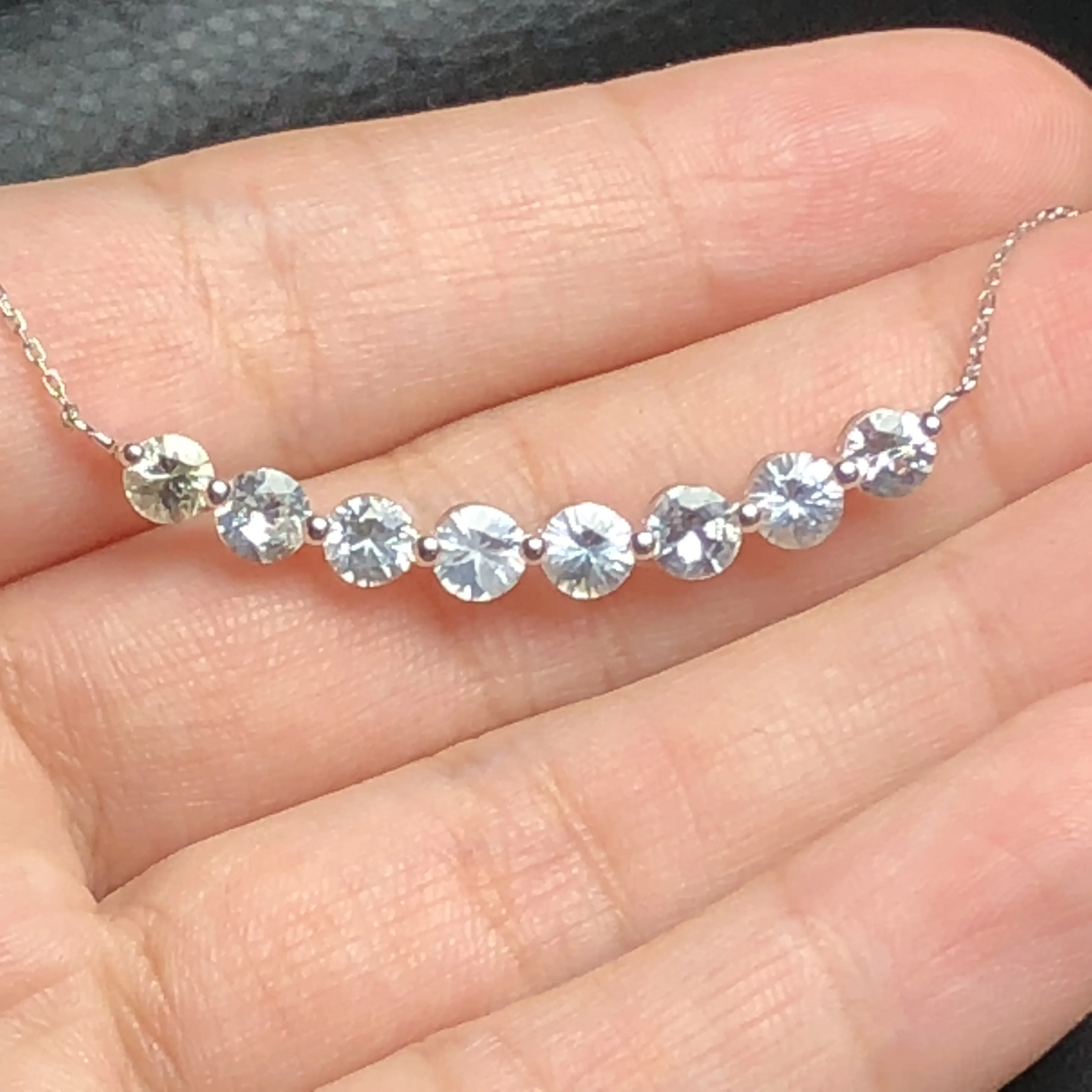 Настоящие хорошие драгоценности 14K белого золота AU750 натуральные белые драгоценные камни-сапфиры 3.05ct подвески для милое Женское Ожерелье