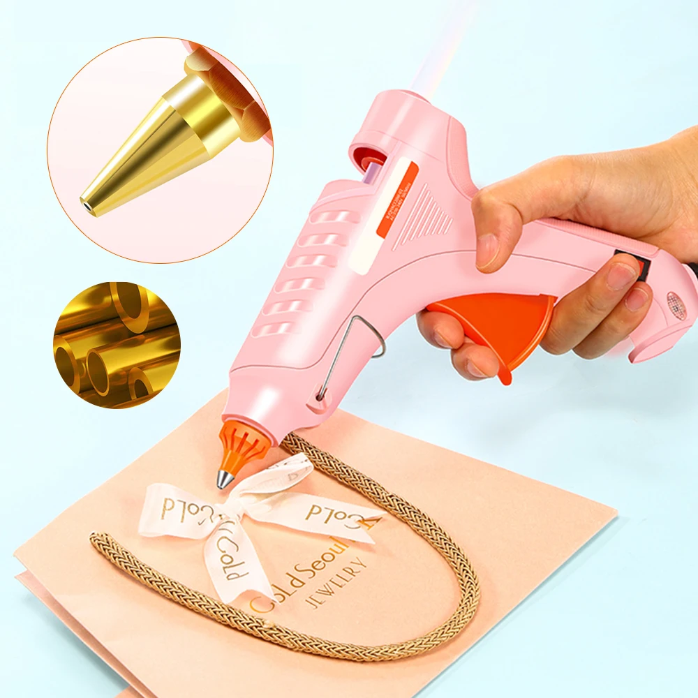 Клеевой пистолет высокотемпературный нагреватель расплав горячий розовый