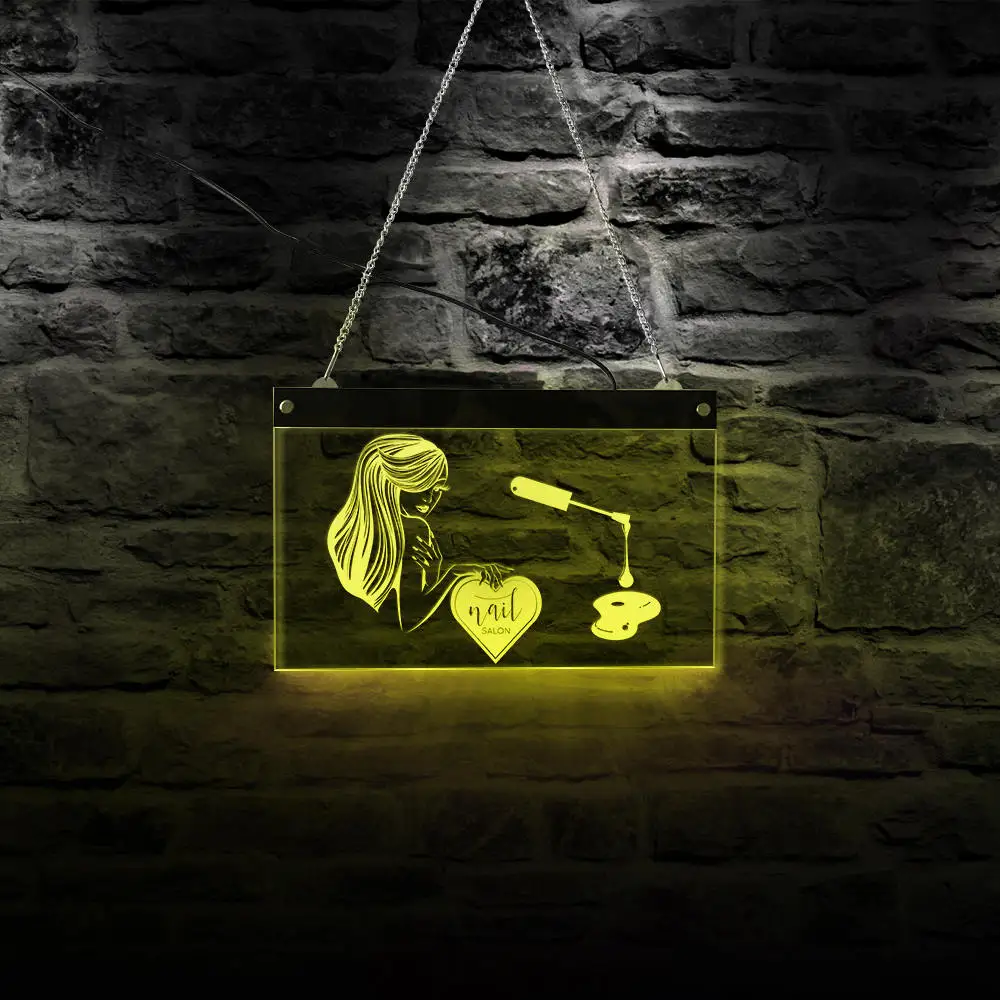 Маникюрный маникюрный салон светодиодный неоновый вывеска для ногтевого художника логотип салон красоты бизнес-знак маникюрный техник подарок настенный светильник знак