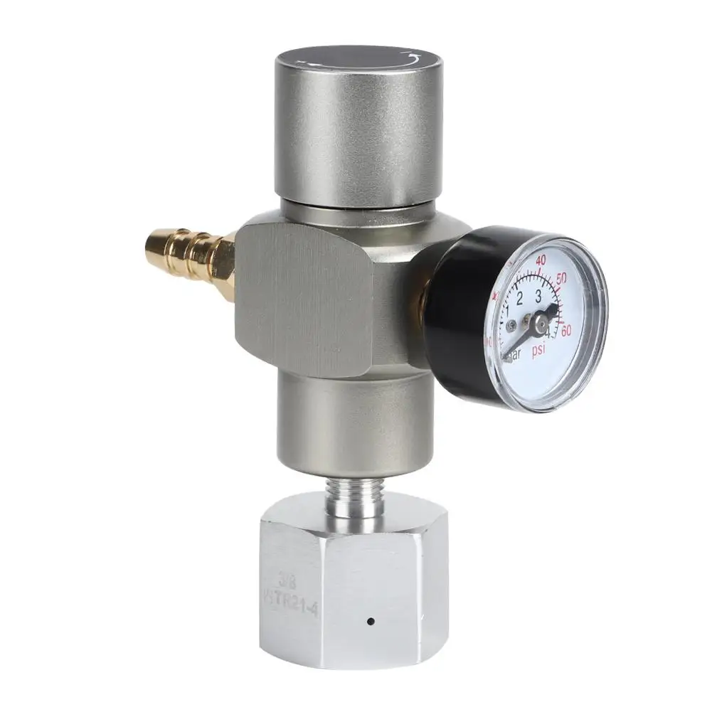 2 in 1 Mini CO2 Gas Regulator Soda Pressure Gauge with adapter 3/8in to TR21.4 