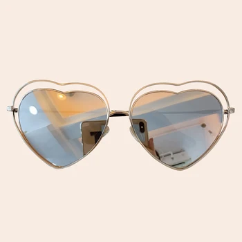 

Heart Shape Alloy Frame Sunglasses Candy Color Gradient Luxury Sun Glasses Lentes De Sol Mujer UV400 Mirror Shades