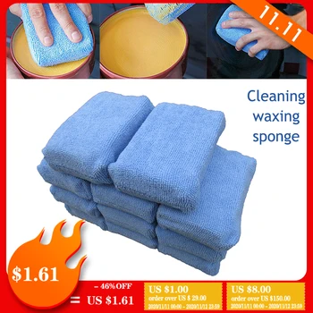 

2020 Cleaning Cloths Car Applicator Cleaning Polish Pad Foam Sponge Microfiber Waxing Detailing Clean Household Cleaning Tools