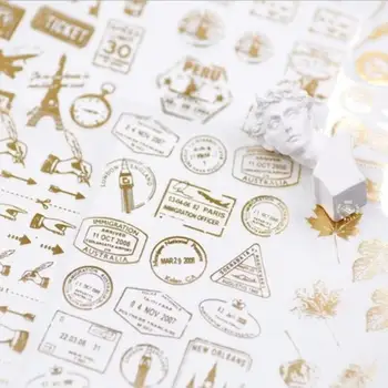 

TUNACOCO 4ocs/set vintage retro glod sticker scrapbooking diary stickers decorative label for kid phone bullet journal Tz1710104