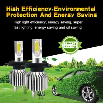 

2Pcs LED Fog Light White H4/HB2/9003 Lamp Bulb DC 9-32V 60W 8000LM Parts