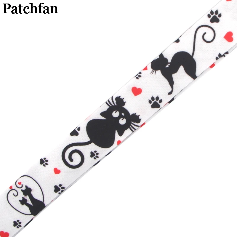 Patchfan мультфильм кошка ремешки шеи ремень id бейдж телефон Держатели ожерелье Ключи шеи ремни нагрудные опознавательные Значки для идентификации владельцев ленточки A2282