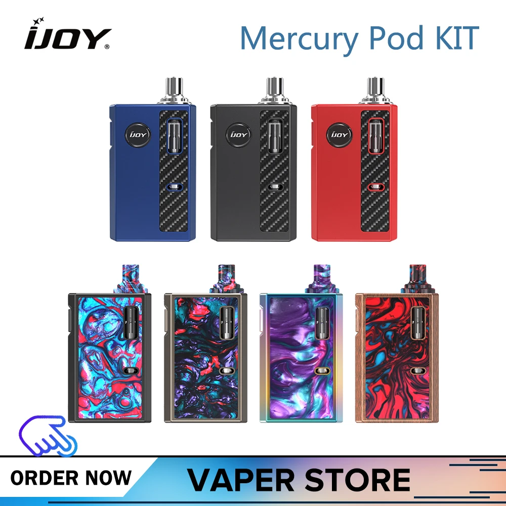 

Original IJOY Mercury Vape POD Kit 2ml Capacity 1100mAh Built-in Battery 1.0ohm Resistance Electronic Cigarette VS Ovns JC02