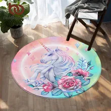 Постельные принадлежности Outlet прекрасный единорог круглый ковер мультфильм дети игровой коврик области коврики цветок Звезда напольный коврик для спальни ресницы alfombra