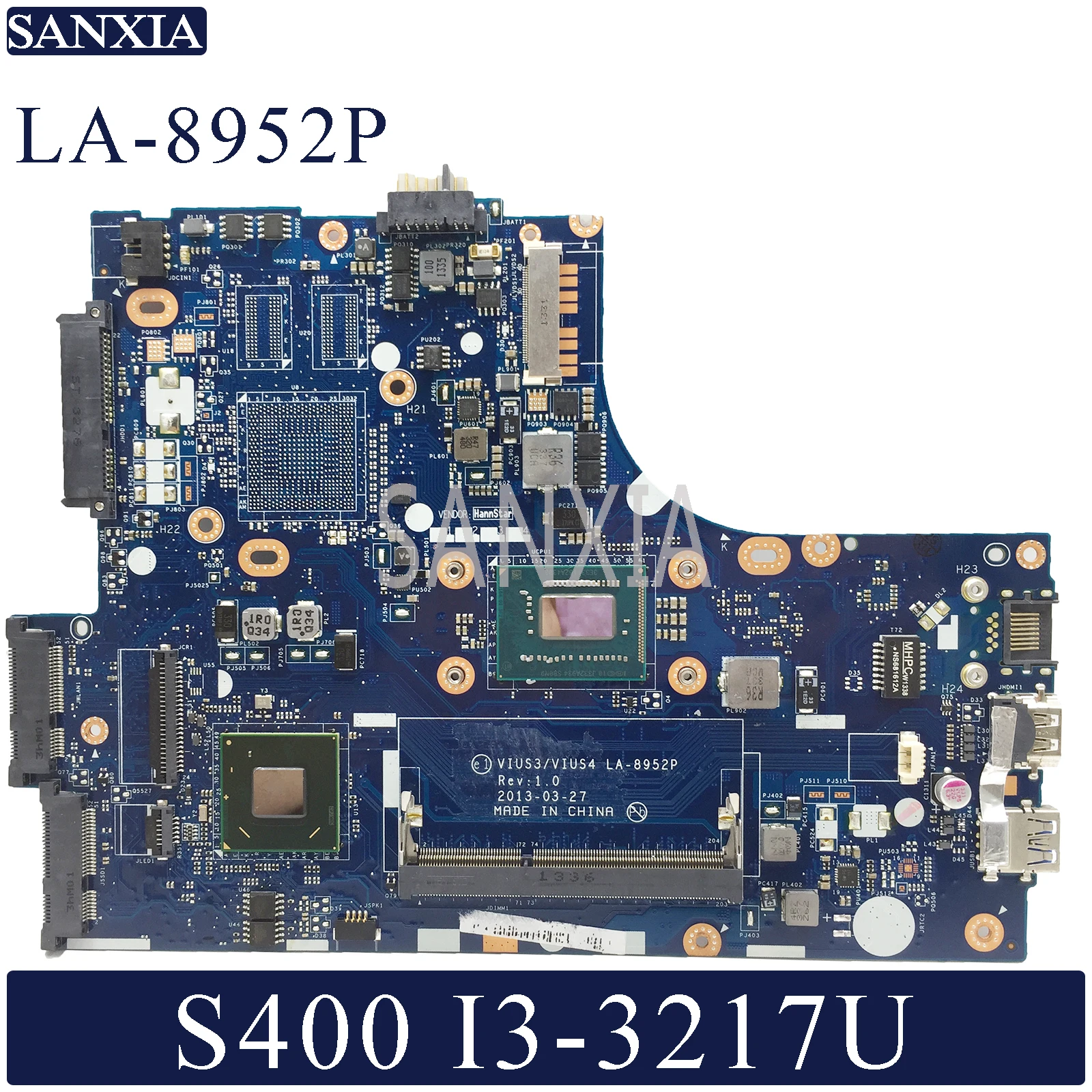 Материнская плата KEFU LA-8952P для ноутбука Lenovo S400 оригинальная материнская I3-3217U UMA |
