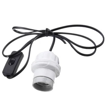 

E27 Hanging Reptile Ceramic Heat Lamp Holder Light Switch Snake Chicken Screw in Fitting (EU Plug)