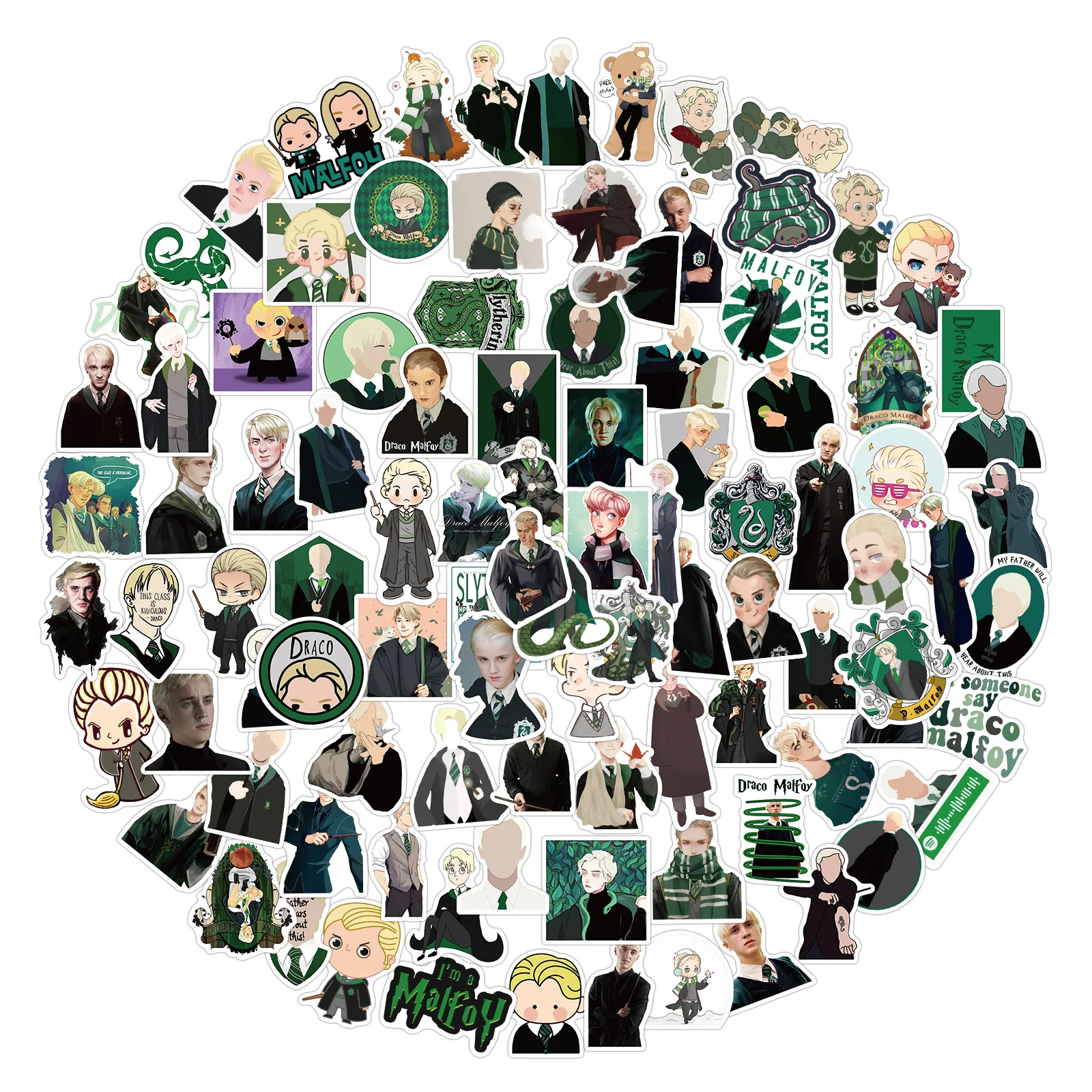 

10/30/50/100Pcs Draco Malfoy Graffiti Stickers Divination Stickers For Luggage Laptop Refrigerator Motorcycle Skateboard Sticker
