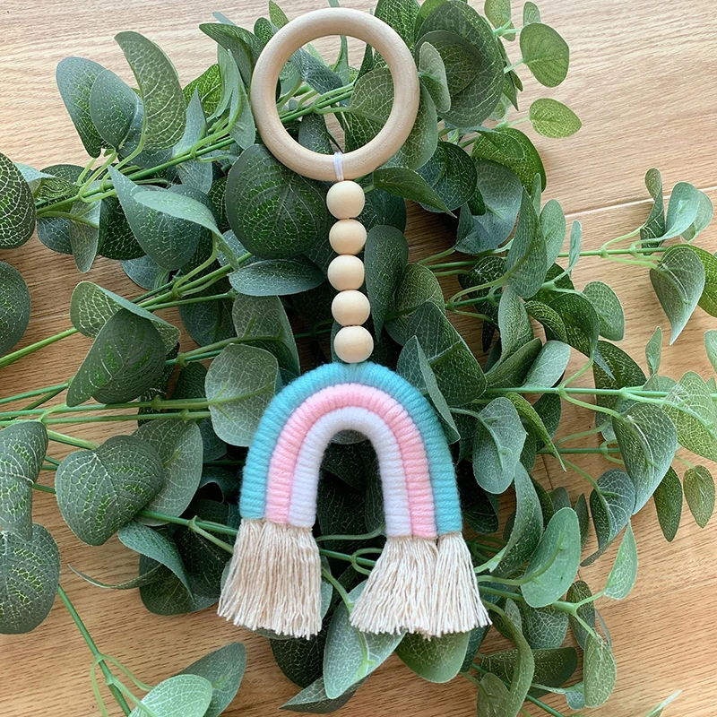 Macrame Rainbow Wall Hanging Decoration wall art decor wall hanging pendant dream catcher wall decoration crystal wall hanging wood beads ornaments