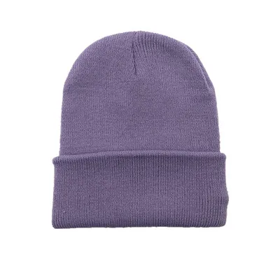 LightPurple Зимние шапки для женщин, Новые Вязаные шапки, одноцветные милые шапки для девочек, осенние женские шапки, теплые шапки, женские повседневные Шапки - Цвет: LightPurple