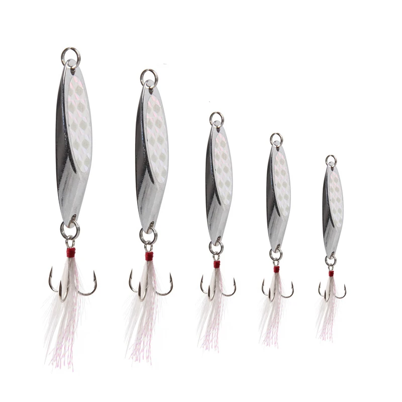 

7pcs Metal Spinner Spoon fishing Bait Sequins Cast Jigging lure for trout bass fishing Artificial Bait 5g 7g 10g 21g 28g