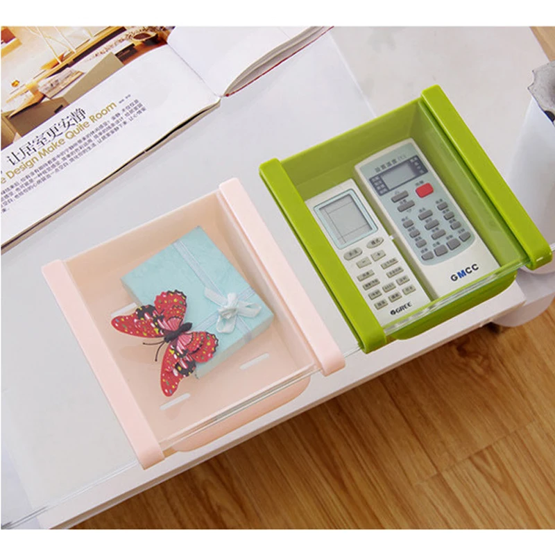 Kitchen Organizer Adjustable Kitchen Refrigerator Storage Rack Fridge Freezer Shelf Holder Pull-out Drawer Organiser Space Saver