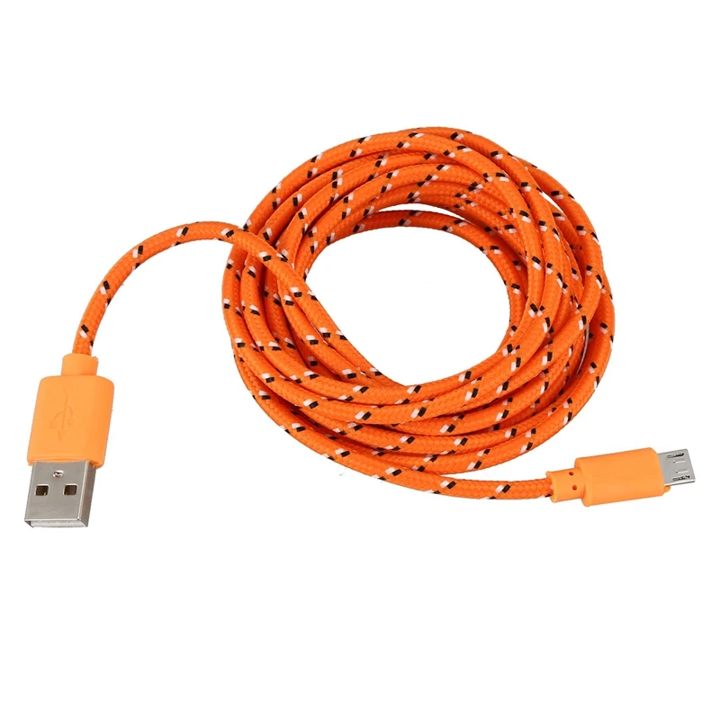 Универсальный 3M/10FT мини USB нейлоновый сетчатый кабель для передачи данных для samsung Galaxy S6