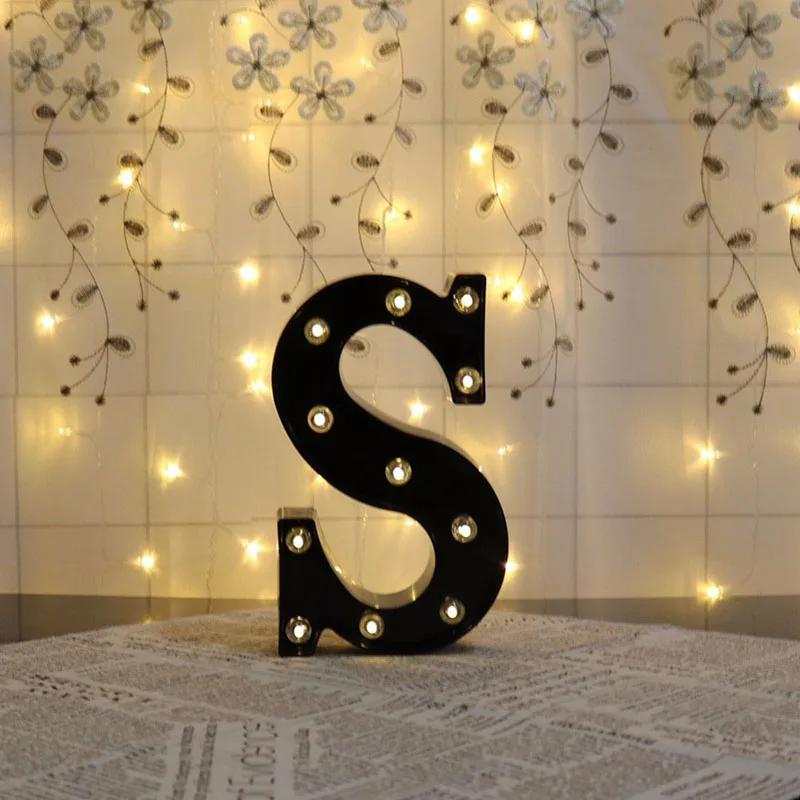 

26 Letters LED Night Light Marquee Sign Alphabet Lamp For Christmas Birthday New Year Valentine's Day Decoration P7Ding