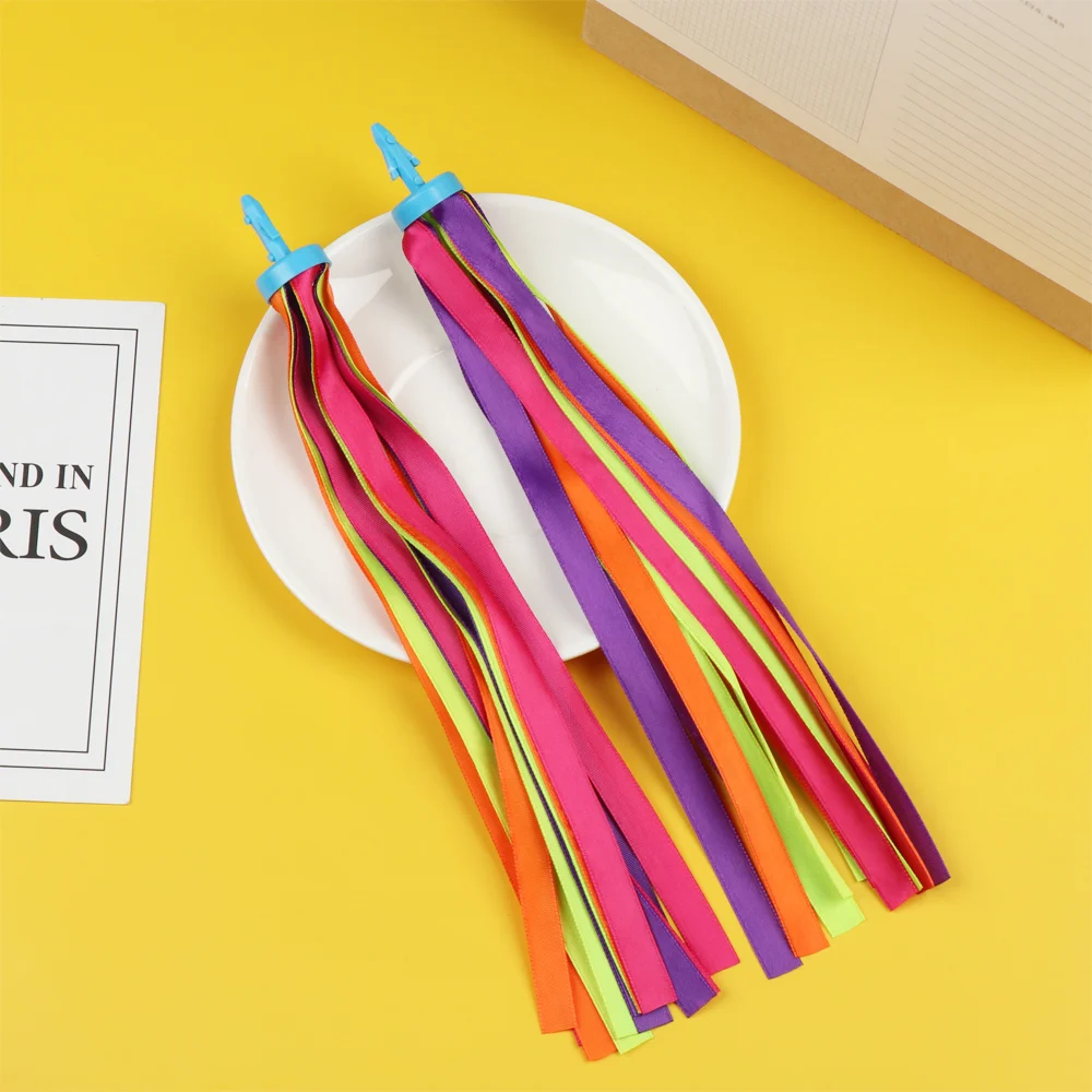 1 Pair Colorful Bicycle Tricycle Handlebar Tassels Kids Girls Boys Gifts Scooter Handlebar Streamers Tassels Bike Decoration bicycle handlebar bike accessory