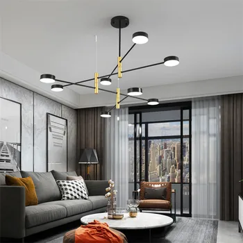 

Minimalist Black Gold Modern LED 6/8-Head Chandelier Used For Bedroom Dining, Living Room Dining Room Nordic Decoration