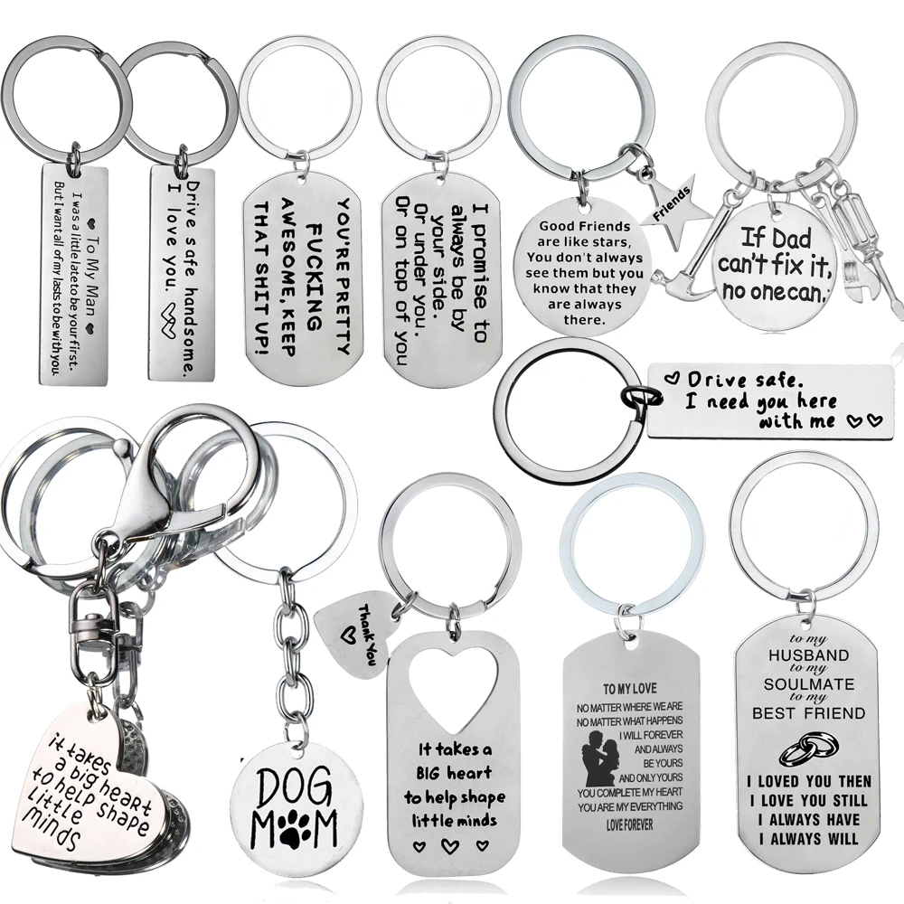 Drive Safe Stainless Steel Keychain Keyring Key chain Men Family Love Gift Xmas