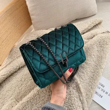 Однотонное бархатное мини-сумки через плечо для женщин осень зима Роскошная брендовая сумка через плечо женские дорожные сумки