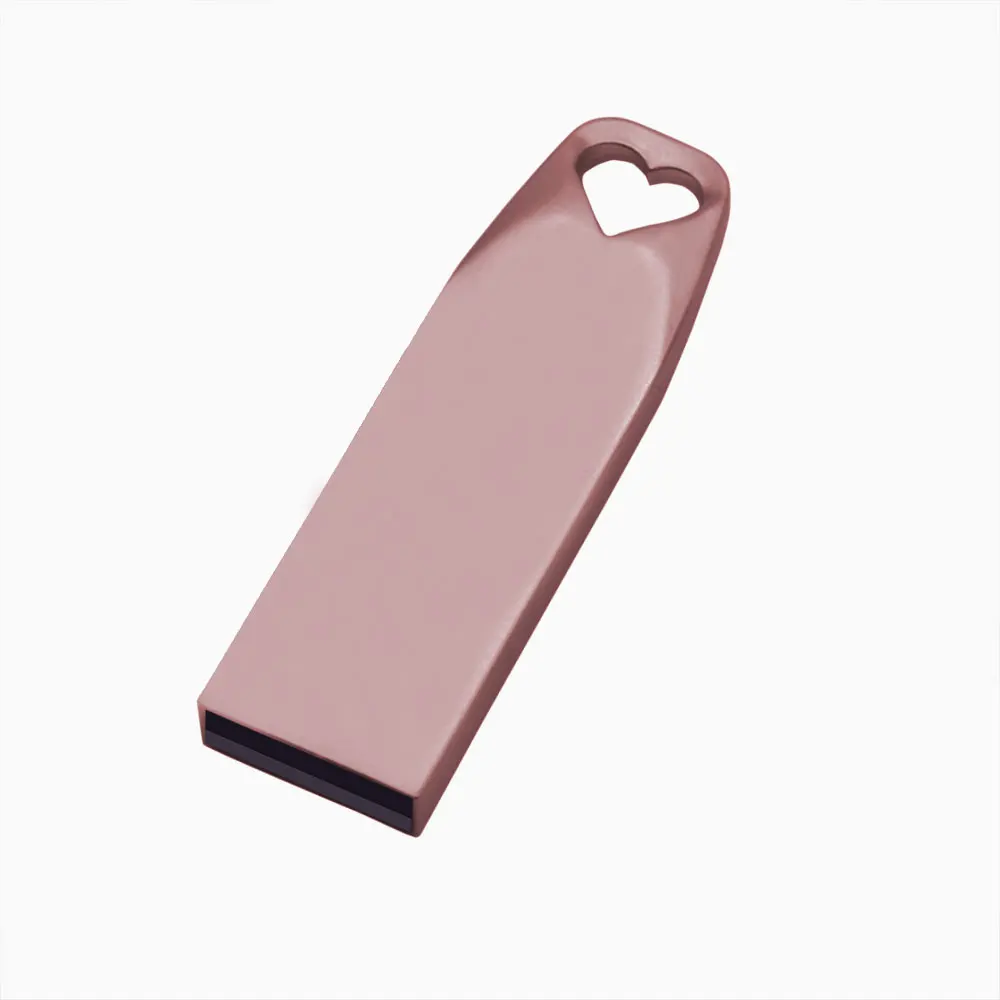 Usb флеш-накопитель с металлическим сердцем 2,0, флеш-накопитель, 32 ГБ, 16 ГБ, 8 ГБ, 4 Гб, флеш-накопитель, u-диск, Memoria Cel, Usb флешка, логотип на заказ для подарков, бизнеса - Цвет: Pink USB 2.0