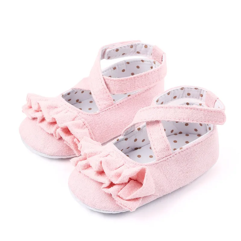 New Baby Girls Princesss Shoes Newborn Flower Crib Shoes Soft Sole Baby First Walkers Infants Antislip Shoes