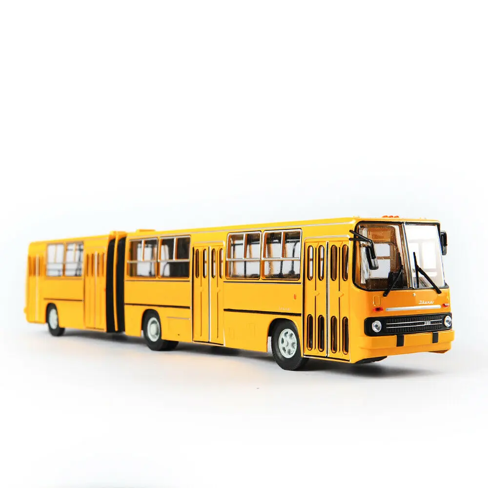 In Stock 1/43 Scale Soviet Russia Yellow Double-decker Bus Model IKarus-280 Diecast Toys Model for Children Kids Gifts