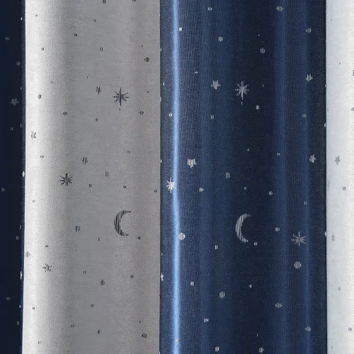 Blue NAPEARL 1 шт. в полоску Красочный Дизайн Луна Звезда занавески сказочные для гостиной современные драпировки домашний декор для детей Элегантный - Цвет: Blue