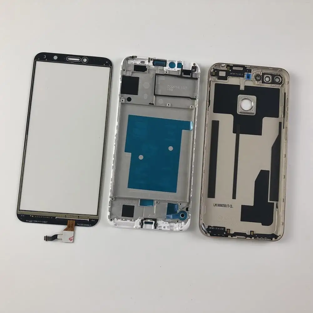 Для huawei Honor 7A pro Aum-l29 Корпус Передняя рамка+ крышка батареи задняя крышка+ сенсорный экран дигитайзер передняя стеклянная панель+ логотип