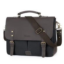 Business Laptop Bag Canvas Briefcase Men Shoulder Bag High Grade 14  Computer Handbag Vintage Men Messenger Bag Dropshipping