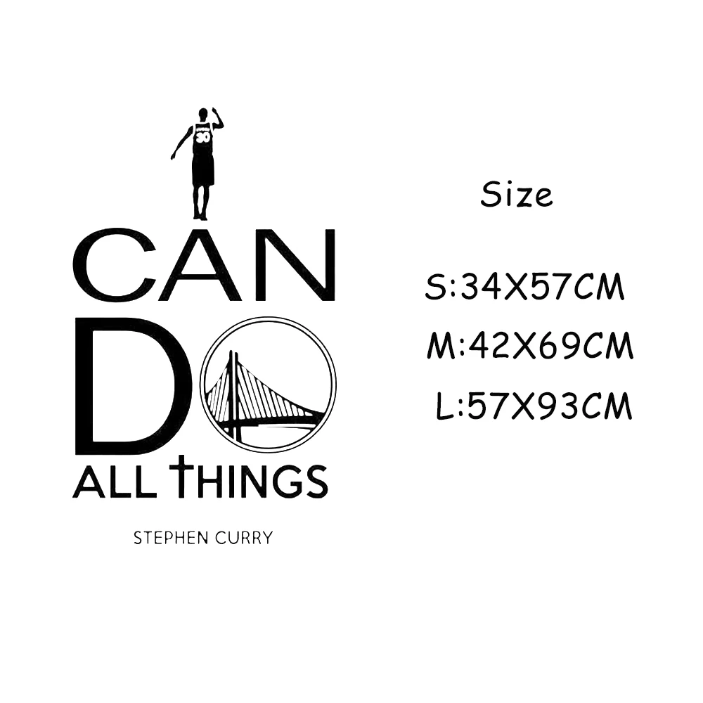 Stephen Curry Affiche Wall Decal Be The Best Version Of Yourself Quote Basketball Fitness Sport Vinyl Sticke Gym Decor 30X57Cm