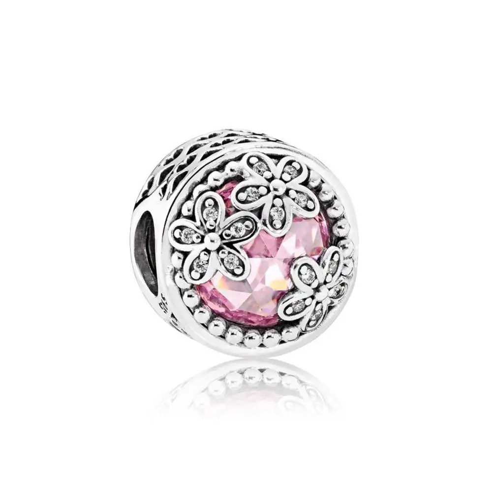 PDB ZZ 01 925 pure silver glass beads polychrome round Italian zircon gemstone high quality 1:1 imitation jewelry - Цвет камня: 792055PCZ