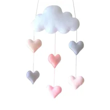 Home Decor Loving Heart Pendant Felt Hanging Ceiling Mobile Baby Children Bedroom Gift Cloud