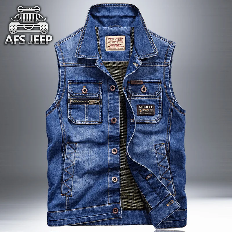 Осенний стильный брендовый мужской джинсовый жилет в Корейском стиле, приталенная ковбойская одежда