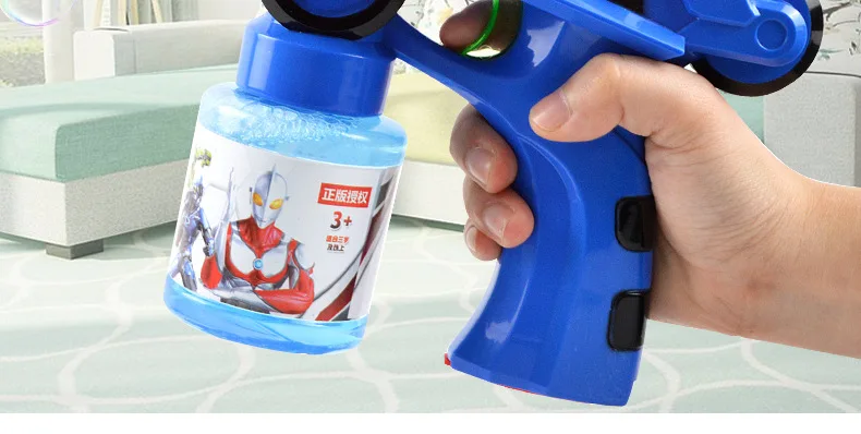 Подлинный авторизованный Ultraman Детский Электрический пузырьковый пистолет музыка сияющая полностью автоматическая пузырьковая машина игрушки