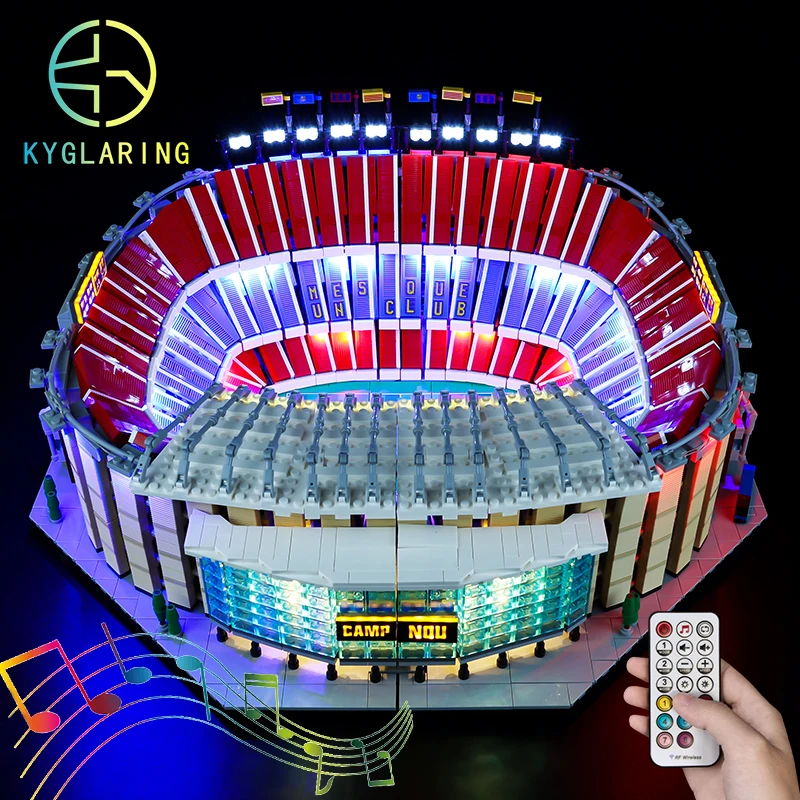 Kyglaring Set Di Illuminazione A Led Giocattoli Fai Da Te Per La Creazione 10284 (Versione Audio Rc) Fc Barcelona Camp Nou (Non Inclusi Building Block