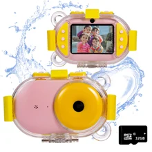 Детская Водонепроницаемая камера s, двойная 8 Мп 1080P супер HD цифровая камера с 2,4 дюймовым ips экраном, ударопрочный корпус, перезаряжаемый