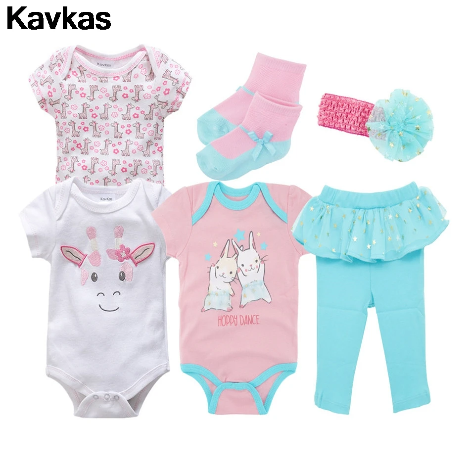 

Kavkas 2019 100% cotton baby girl boy clothes suit short sleeve summer baby girl dress suit cute suit cartoon