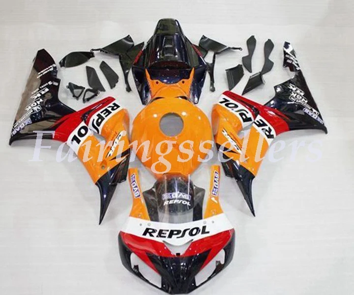 

Injection mold New ABS Full Fairing Kit Fit For Honda CBR1000RR 06 07 2006 2007 1000RR Fairings Orang And Black