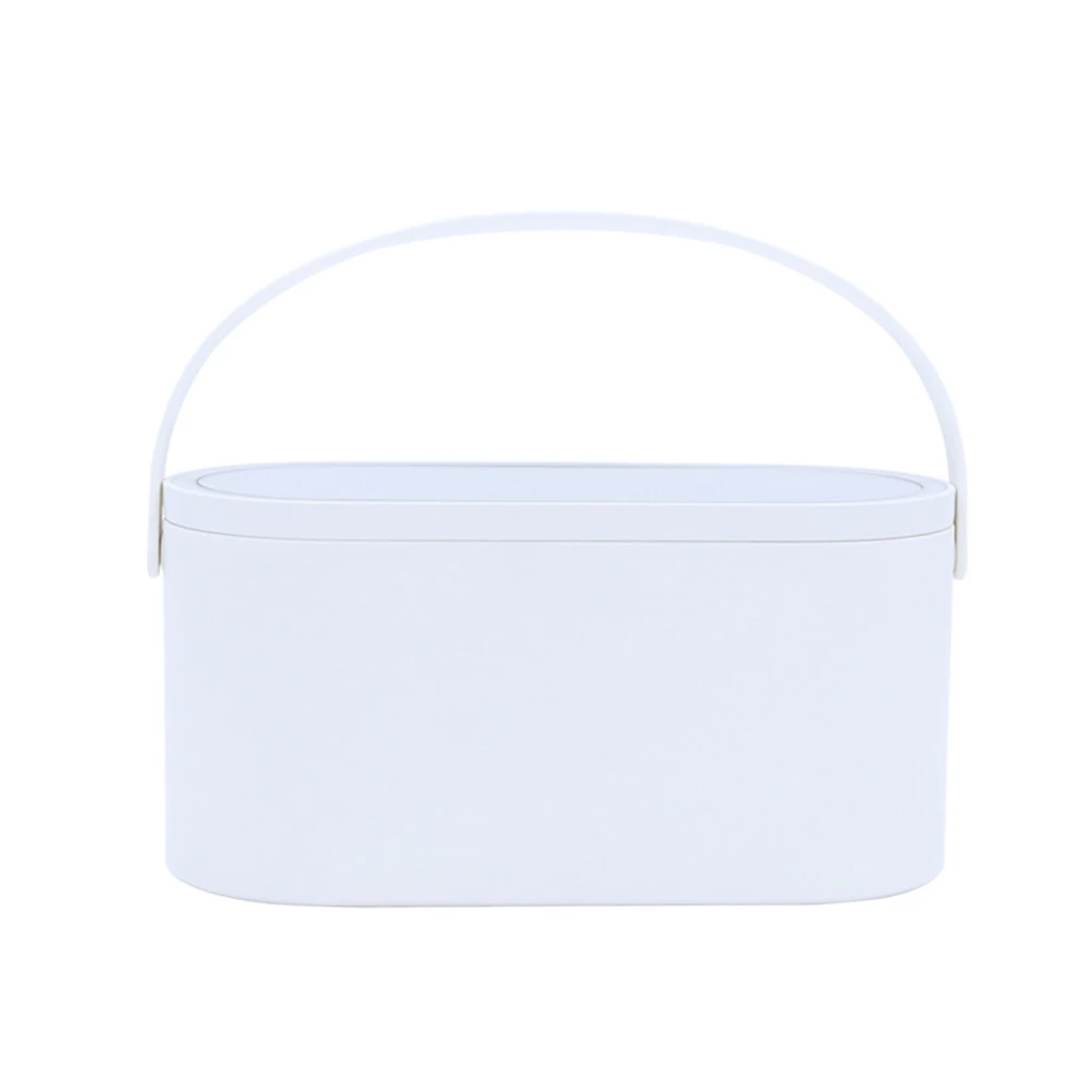 Белый Portable Makeup Case Cosmetic Organizer Storage Box with Led Lighted Mirror for Travel WH998 - Цвет: Белый