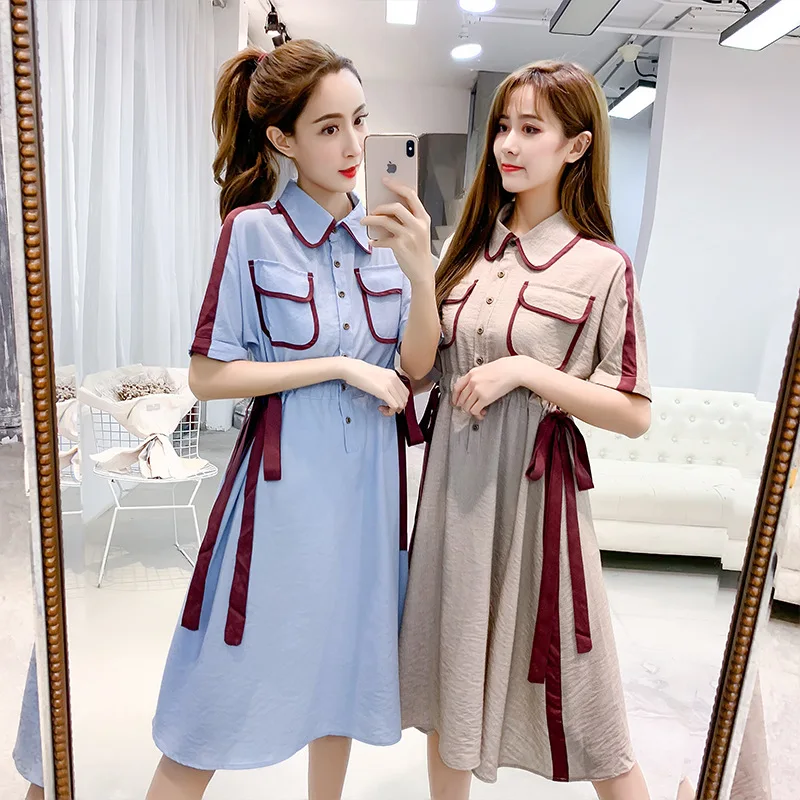 

New Style Very Fairy of France Non-mainstream Dress Women's over-the-Knee Yamamoto Wisdom Smoked French Platycodon Grandiflorum