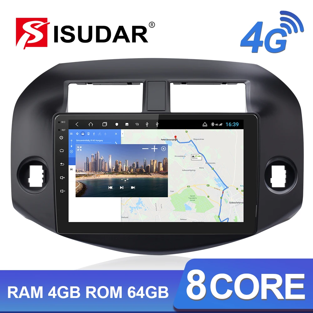Cheap Isudar H53 4G Android 1 Din Auto Radio For Toyota/RAV4 2007-2011 Car Multimedia 8 Core RAM 4GB ROM 64GB GPS DVR Camera IPS DSP 1