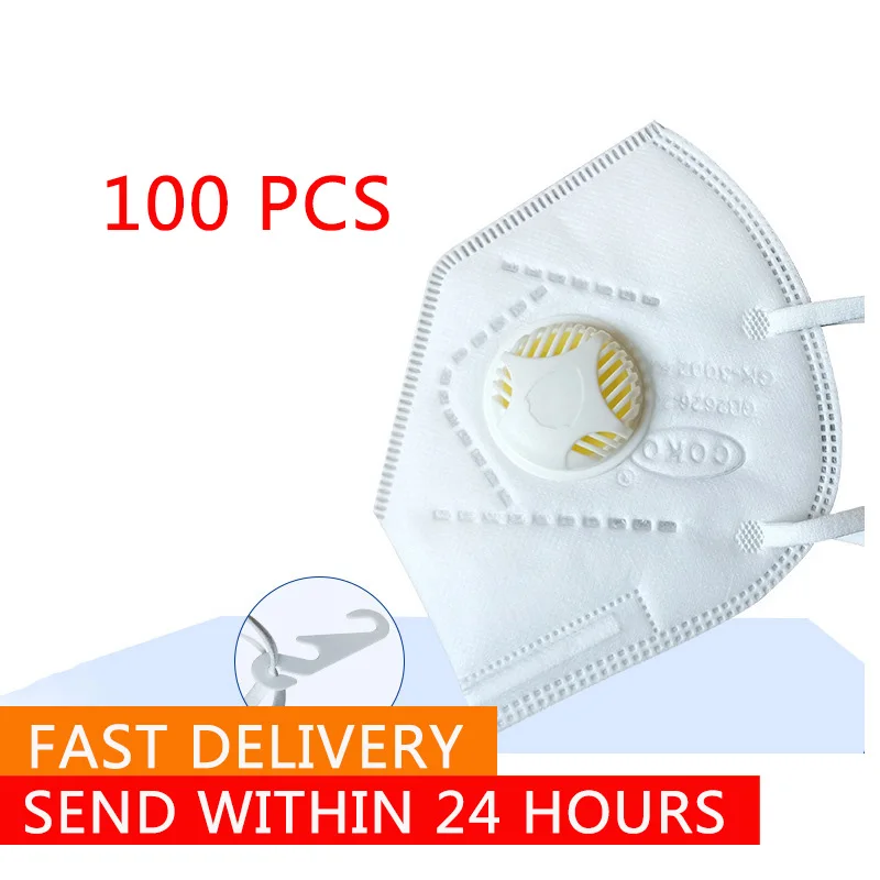 

KN95 Mask Filter With Holes 100Pcs Folding Masks Disposable Face Mask White For Virus Germ Protection N95 For Adults Children