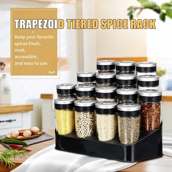 

1set Kitchen Spice Storage Rack Stand Holder 100ml 16 Bottles Seasoning Organizer Shelf Condiment Pots Storage Jar Bottles Set