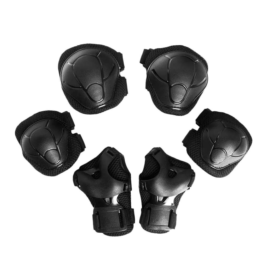 6 Pcs Kids Children Inline & Roller Skating Scooter Knee Wrist Elbow Pad Guard for Roller Skating Scooters Skateboards Cycling