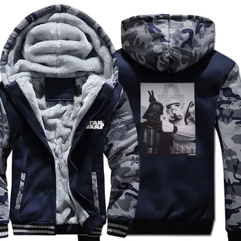 

Funny Stormtrooper And Darth Vader Photo Camouflage Raglan Mens Sweatshirts 2019 New Coat Thick Winter Warm Clothing