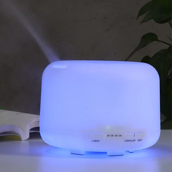 

2021 Air Humidifier Essential oil diffuser 500ML Ultrasonic Cool Mist Maker Fogger Humidifier LED Lamp Aroma Diffuser Electric