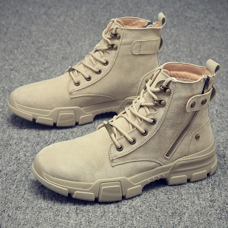 

Autumn Workwear Genuine Leather Trend Boots England Fashion New Style Leather Boot Martin Hight-top Men's Versatile Sea Polly Tr