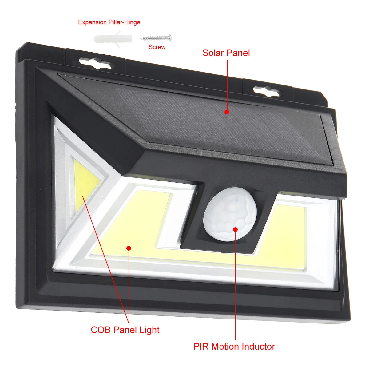 Solar Lamp Outdoor Solar Light Human Sensing Wall Light Waterproof Solar Sensor Corridor Light for Garden/Courtyard Lighting