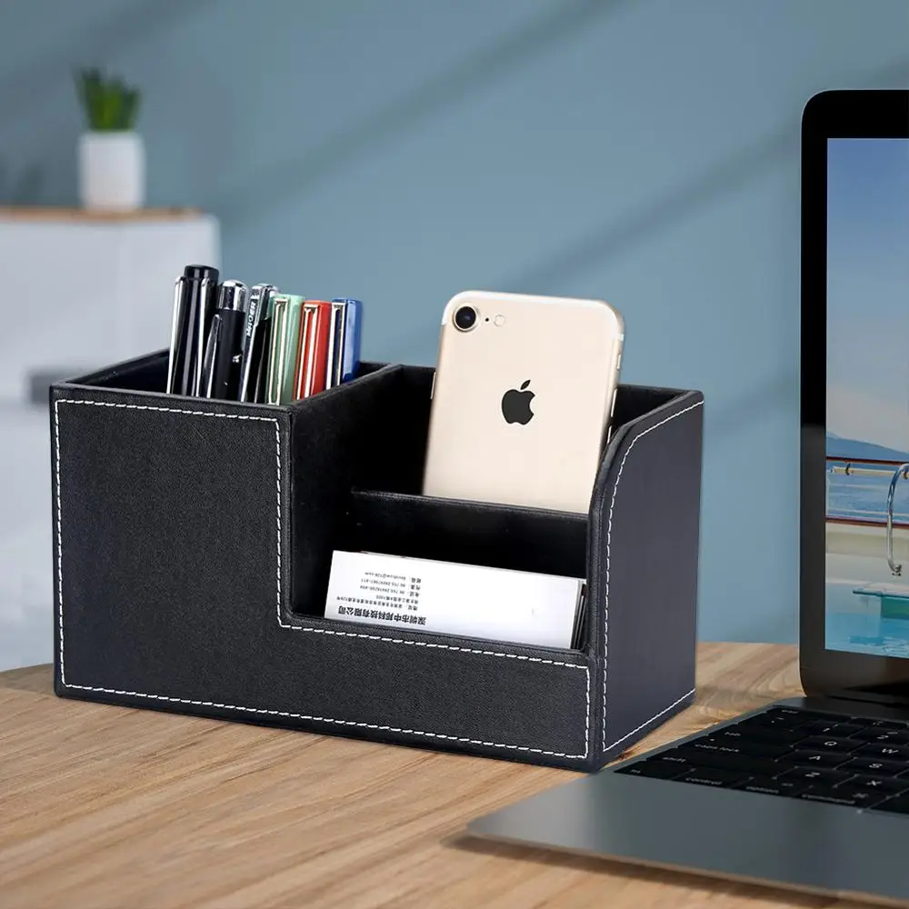  Multi-function Desk Stationery Organizer Marble Pen Pot Pencil Holder Storage Box Case Container 16